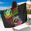 Vanuatu cotton Lavalava beard skirt Sarong Sarong Pareo skirt custom floral pattern Qni shawl style Item Picture